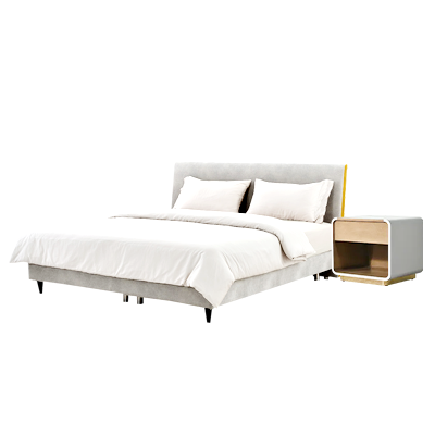 bed, mattress and nightstand bed, mattress and nightstand